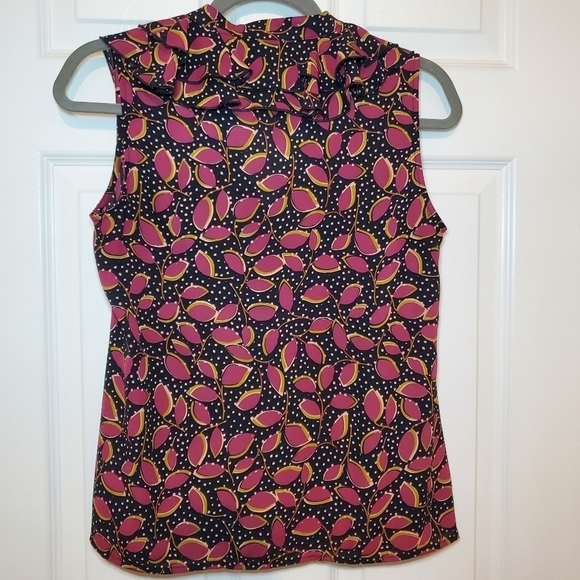 Cabi Style 4071 Study Top Multicolor Floral V-Neck Ruffle Sleeveless Size XS - Picture 5 of 9